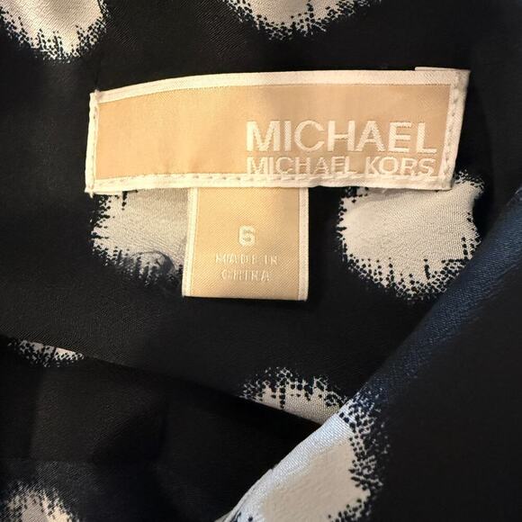 Michael Kors Black White Polka Dot Sleeveless Shirt Mini Dress 6 Pinup Designer - Picture 5 of 8